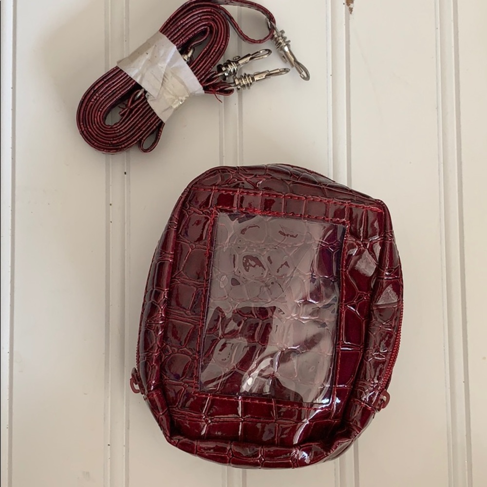 Red Alligator inspired leather crossbody
